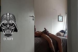 Caught him sniffing my gym panties on hidden cam?