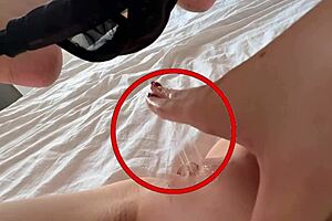 Teen explores body alone at home in pov view