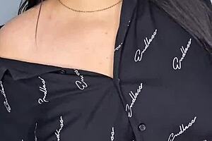 beautiful college latina stuffs lingerie pearls deep in fat pussy