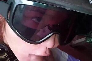 militar babe sucks commander's huge cock 💦 close-up squirt 😍