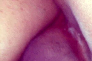 Wife's shaved pussy filled with hot cum!