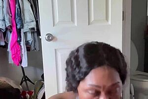 sloppy ebony head with ball licking starts his day right 💦👅😍