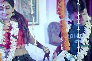 young indian couple's first night suhaag raat sex with dirty hindi moans and wet pussy creampie