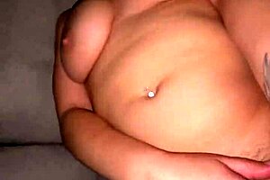 watching her masturbate outdoors on sofa then rough fucking creampie moaning