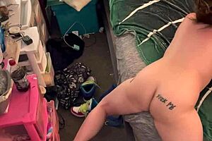 hey nympho caught humping bed like crazy homemade style