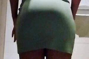 pregnant girl flashes natural tits in shopping mall bathroom outdoors