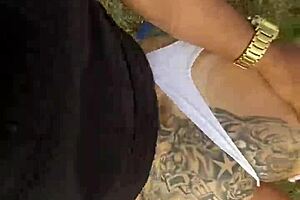 Blonde married beauty bangs carioca lover on beach