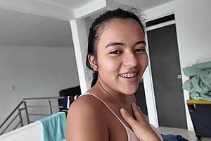 my big ass latina roomie models her curves for creampie fun