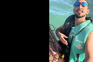 Latina cheats on boyfriend with jetski instructor who fucks her hard on the water