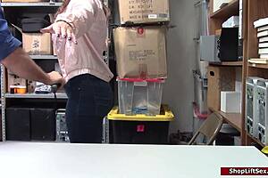 busty redhead shoplifter bends over for officer's hard anal doggystyle fuck