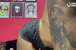 latina emo brunette shakes big ass begs papi eat her creamy juicy pussy