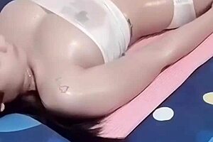 Oiled asian teen massage turns into passionate creampie fuck