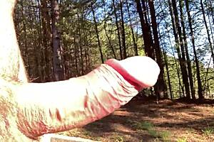 i flash my pussy outdoors in the forest voyeur style then get sloppy cunilingus orgasm