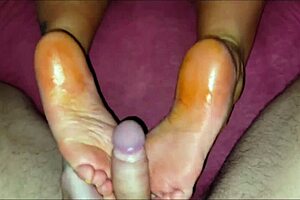stepmom's dirty soles make me explode cum all over her feet?