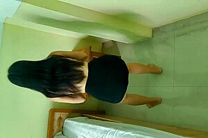 Sexy Teen Student Fine Ass Shakes In Miniskirt Hotel Workout Session