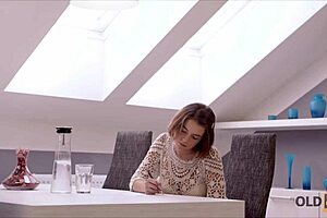 old wise guy ravages young cute slut pussy hardcore