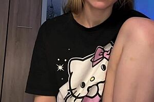 Teen fingers wet pussy cramming huge dildo deep inside