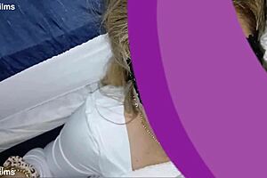 pretty young petite tatted white girl takes facial after quick blowjob