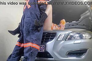 my mechanic asked fuck my wife i said yes doggystyle creampie