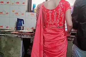 Bhabhi in kitchen, let me fuck you hard auntie maid student style