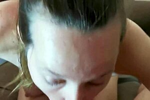 Petite Brunette Neighbors Suck And Swallow Huge Cum Twice