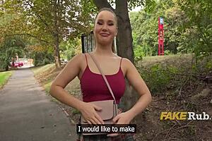 Cute college girl with great knockers ditches condom mid fuck