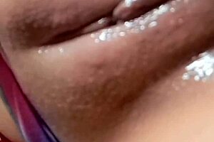 naughty girl masturbates wet pussy while showing off her big ass