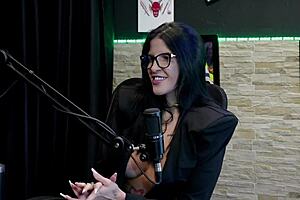 Leticia Braga demos her deepthroat after faking orgasms and triple kisses on sheer red