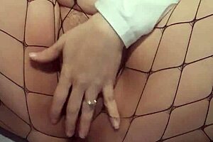 wet milf masturbates her pussy solo