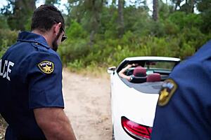 Two Hot Cops Blast Cumshots Across My Eager Face And Tits