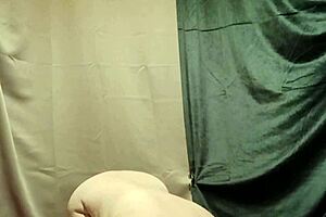 french slave handcuffed for uro dildo self-session!