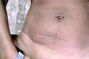 a sexy village girl strips down for her steamy shower on the ranch with small waist