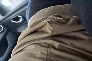 Thick German BBW Slut Swallows Muscular Cock Cum in Public Car