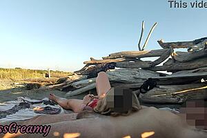 What Happens When Stranger Catches Stepdad Fingering Pussy on Beach And Jerks Dick?