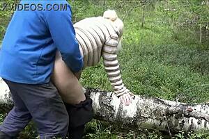 hey check out this cunning forester banging his curvy wife deep in the forest woods