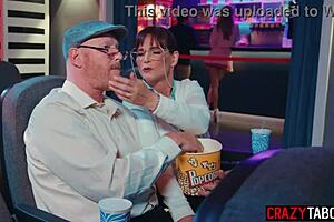 Me, horny petite Athena Faris, fucks naughty boyfriend in cinema