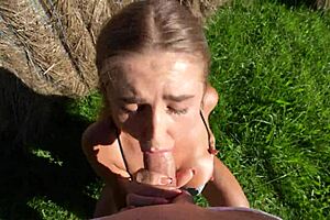 KIRA FUCKED HARD PUBLIC HAYSTACK BENT OVER DOGGY CUMSHOT FACIAL