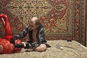 sasha earth masturbates ass with dildo under anastasia mistress double anal play gaping