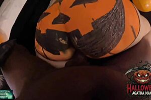 Mama Studio BBC Pounds Brazilian MILF's Halloween Pumpkin Ass