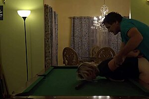 HOT MILF WIFE'S HUGE TITS ROCK ON POOL TABLE