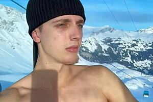 jerking off naked in public ski gondola skinny teen