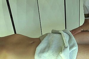 thai oiled uniform massage ends in explosive handjob cum