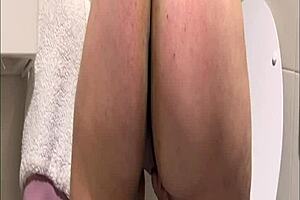 morena slut gets raw fucked in public bathroom no condom