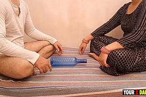 stepmom dares stepson to fuck her bent over doggystyle