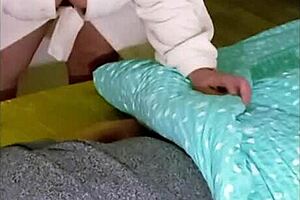Stepmom's secret gift: first time sucking big black cock with huge tits