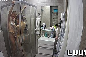 Luuv couple Kareflore and Abbadon shower for reality show