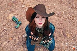 Sweetie Fox cosplay sucks stranger's cock bent over for water sip