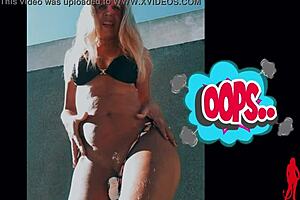 super horny milf bikini tease in garden 😘🔥💦