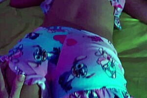 Petite Sexy Brazilian Latina Teen Gives Romantic Moaning Handjob Over Underwear in Homemade POV Close-Up.