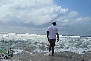 Naughty petite teen beach sex first time with big black cock